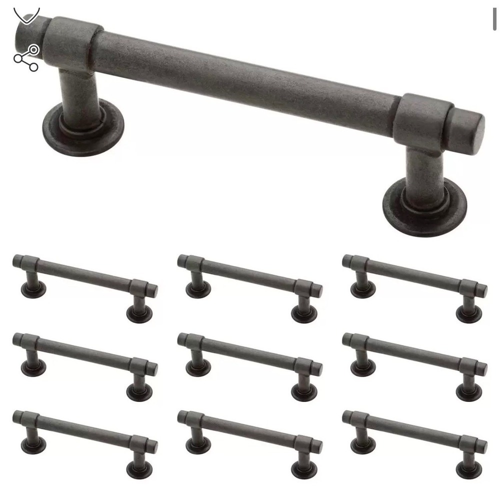 Liberty Hardware Francisco 3in Cabinet Pulls 10 Pack Soft Iron Industrial Gray